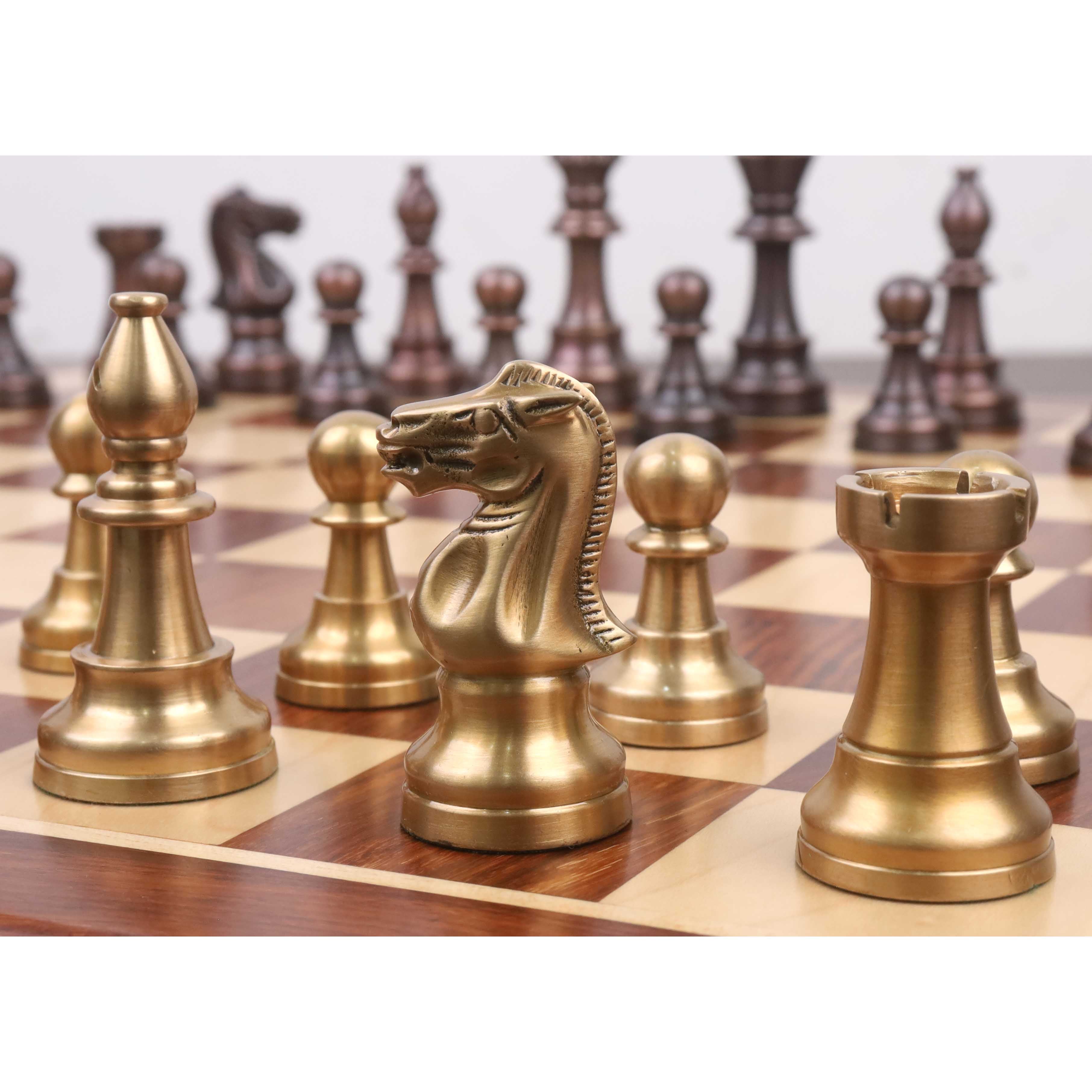 Copper Antiqued and Matte Gold chessmen at 2,000 grams complete