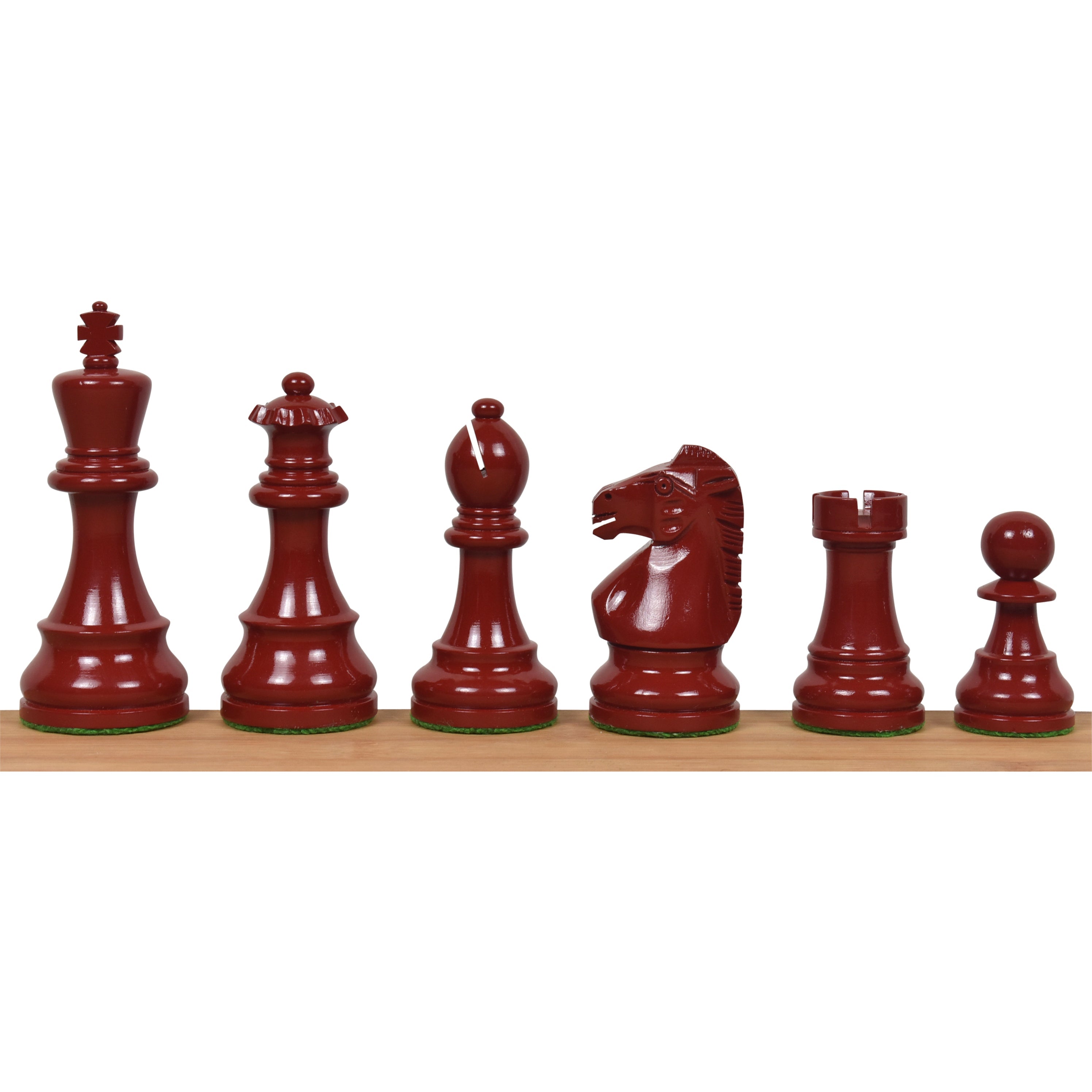 Prime Staunton Burgundy and White 97mm Chess Pieces