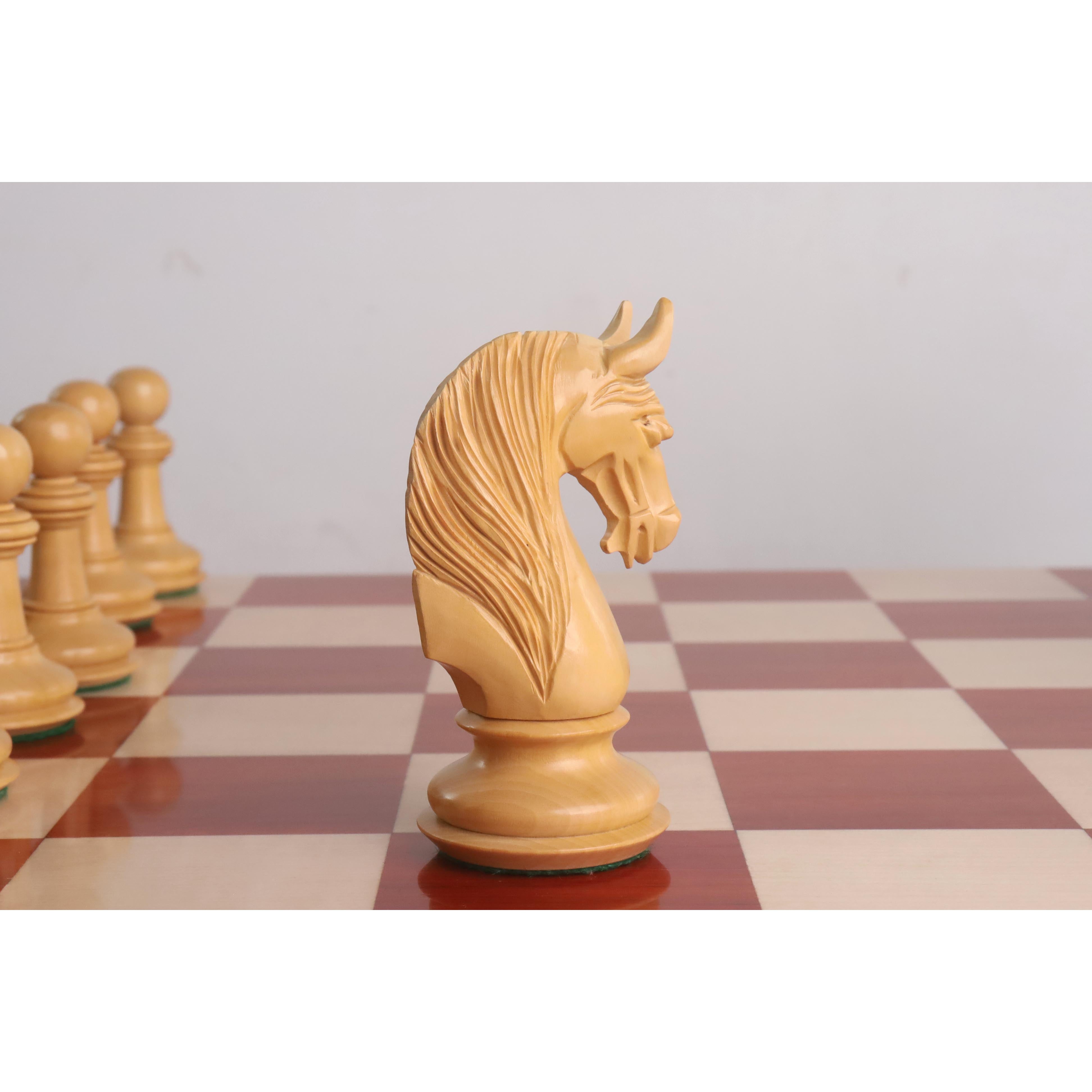 Bath Staunton chess pieces in bud rosewood, 118mm king