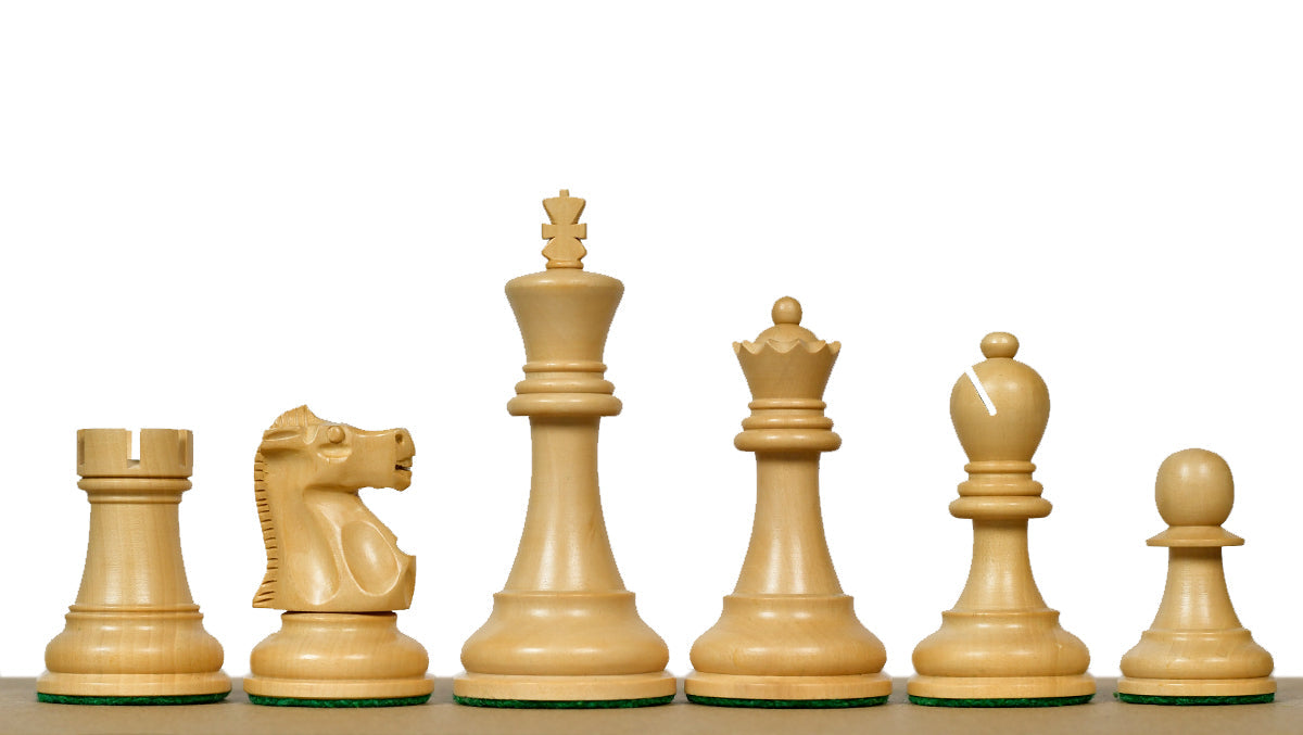 1972 Fischer Spassky chess pieces, sheesham and boxwood, hand carved in India