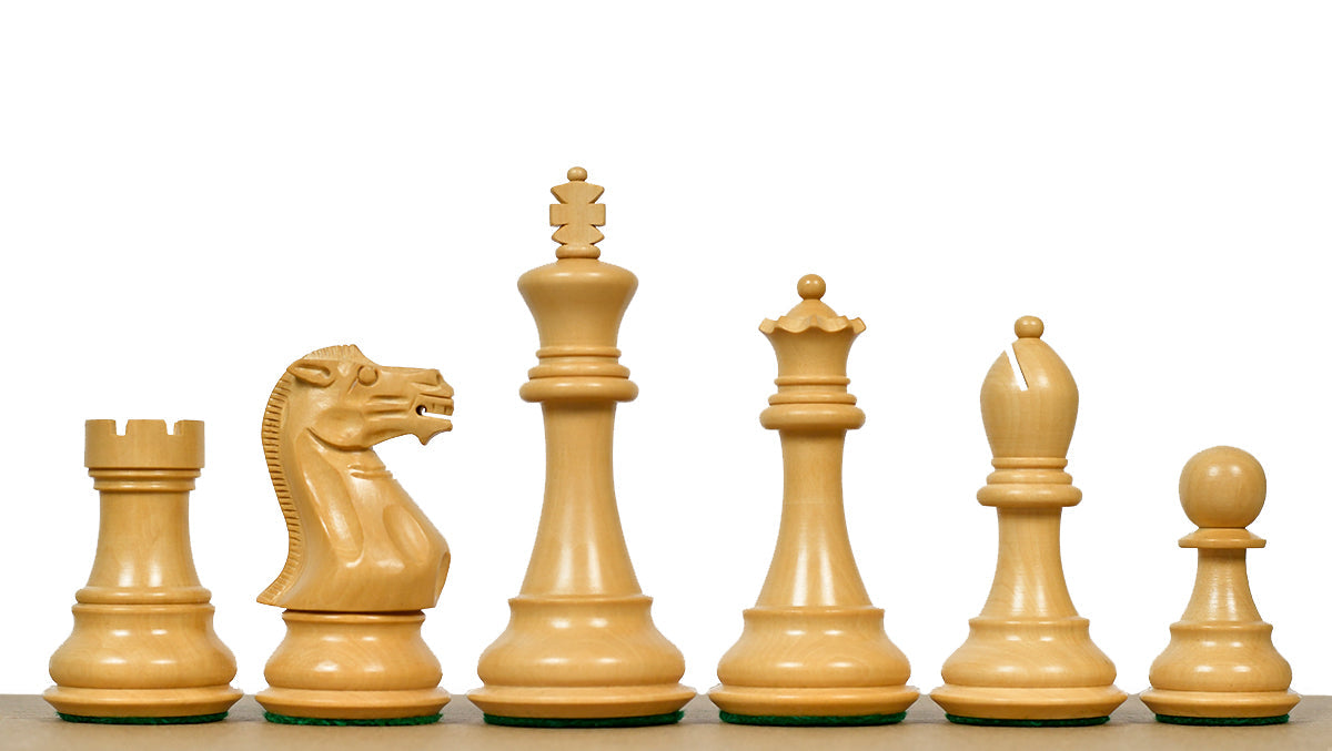 Rosewood chess pieces with a 100mm king and weighted felted bases