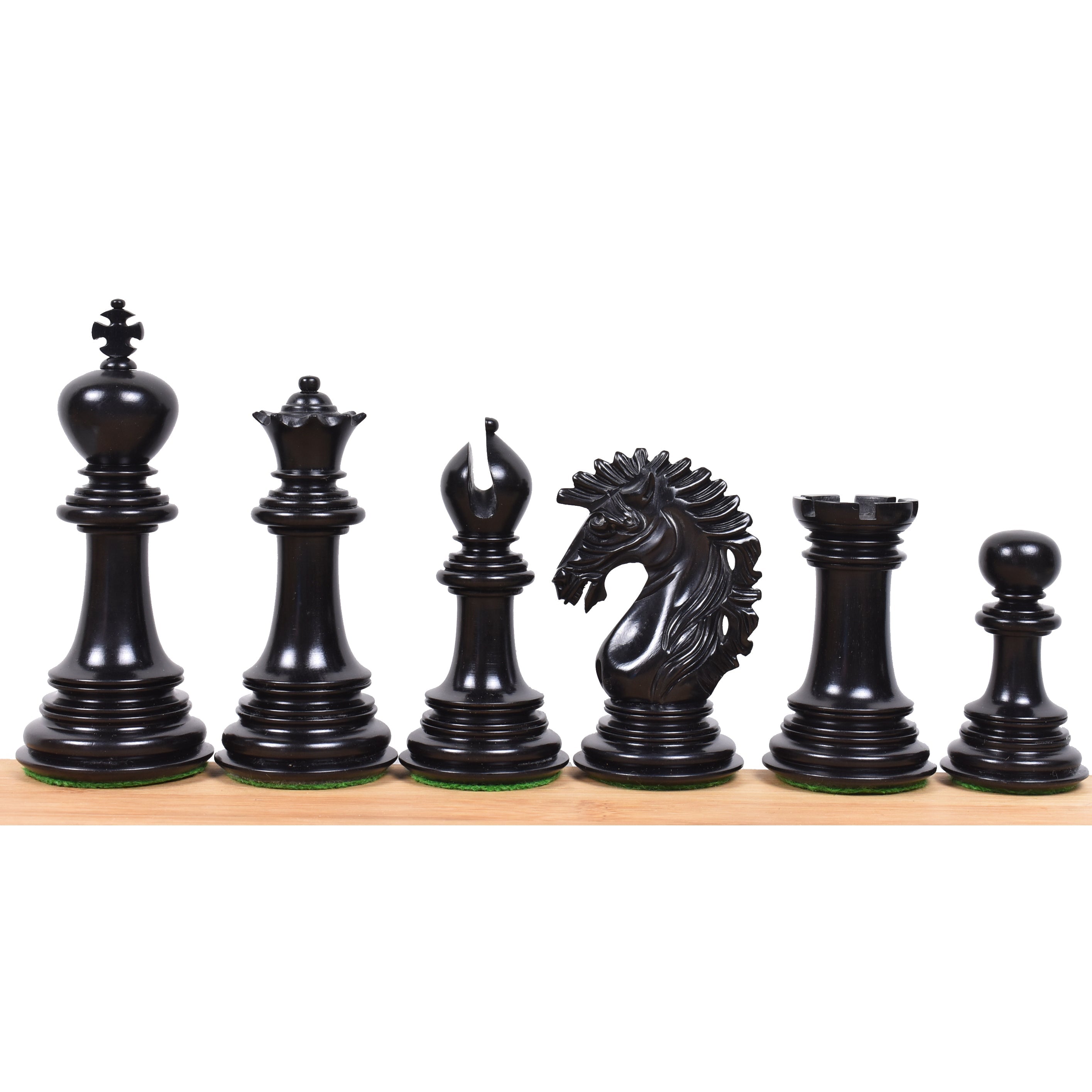 Mogul Staunton chess pieces in ebony, 118mm king