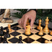 Ebony and Distress Antiqued Boxwood chessmen sized for 50 to 55 mm squares