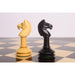 Ebonised Boxwood and Boxwood chessmen sized for 50 to 55 mm squares