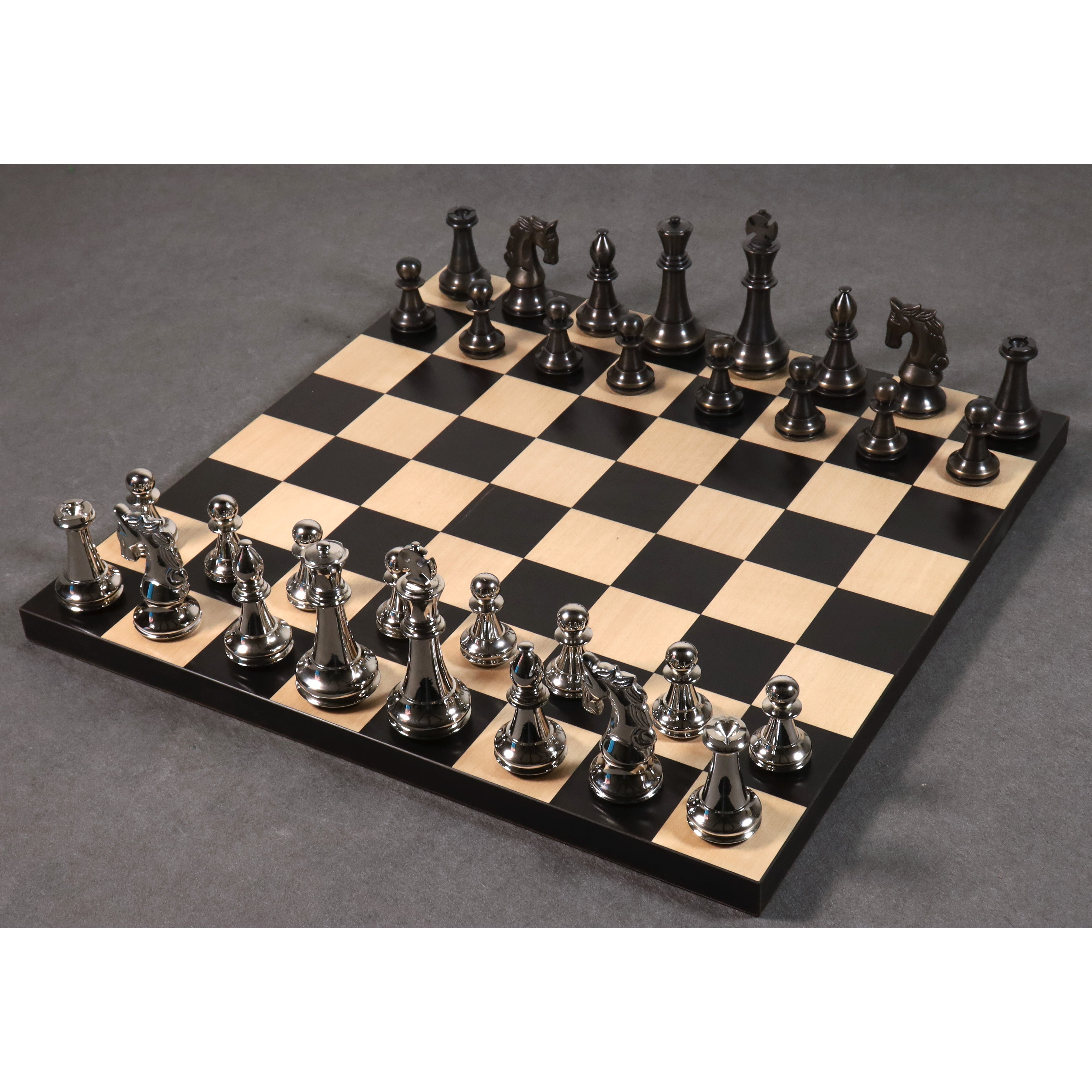 Staunton Inspired Brass 109mm Chess Pieces
