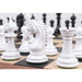 Lacquered Black boxwood and Lacquered White boxwood chessmen at 1,400 grams complete