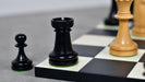 1904 American Chess Co. wooden chess pieces, 97mm king, Ebony finish