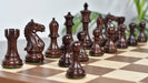 Fierce Knight Staunton Rosewood chess pieces, weighted with green felt bases