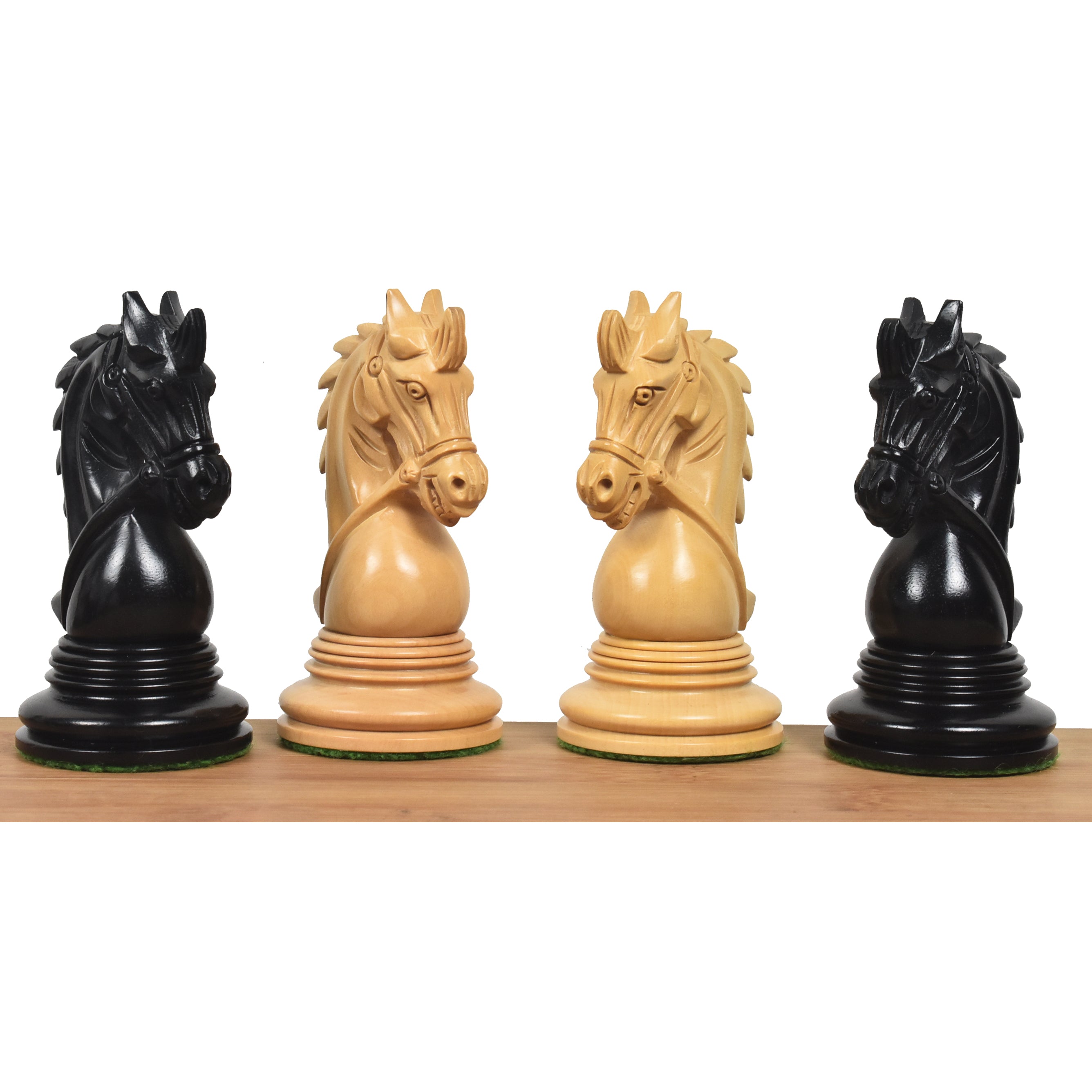 Ebony Wood and Boxwood chessmen sized for 60 to 65 mm squares