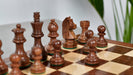 Sheesham and boxwood Staunton chess pieces, 77mm king, tournament series