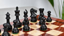 Knight carving detail on the Laughing Knight chess pieces in ebonised and natural boxwood