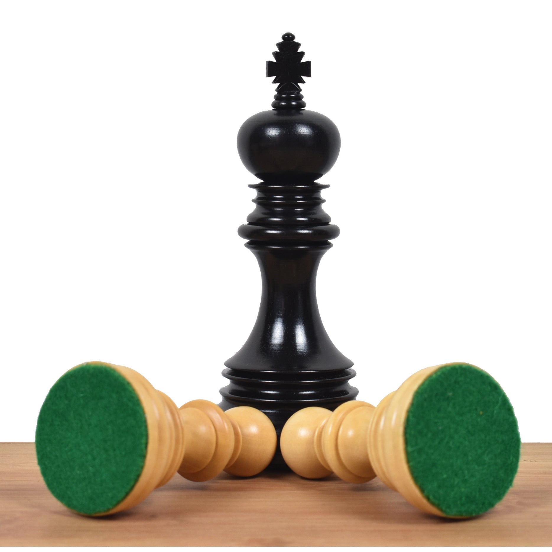Stallion Staunton chess pieces in ebony, 105mm king