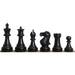 Ebonised Boxwood and Boxwood chessmen sized for 38 to 45 mm squares