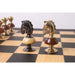 Knight and rook from the Metallic Gold and Grey chessmen