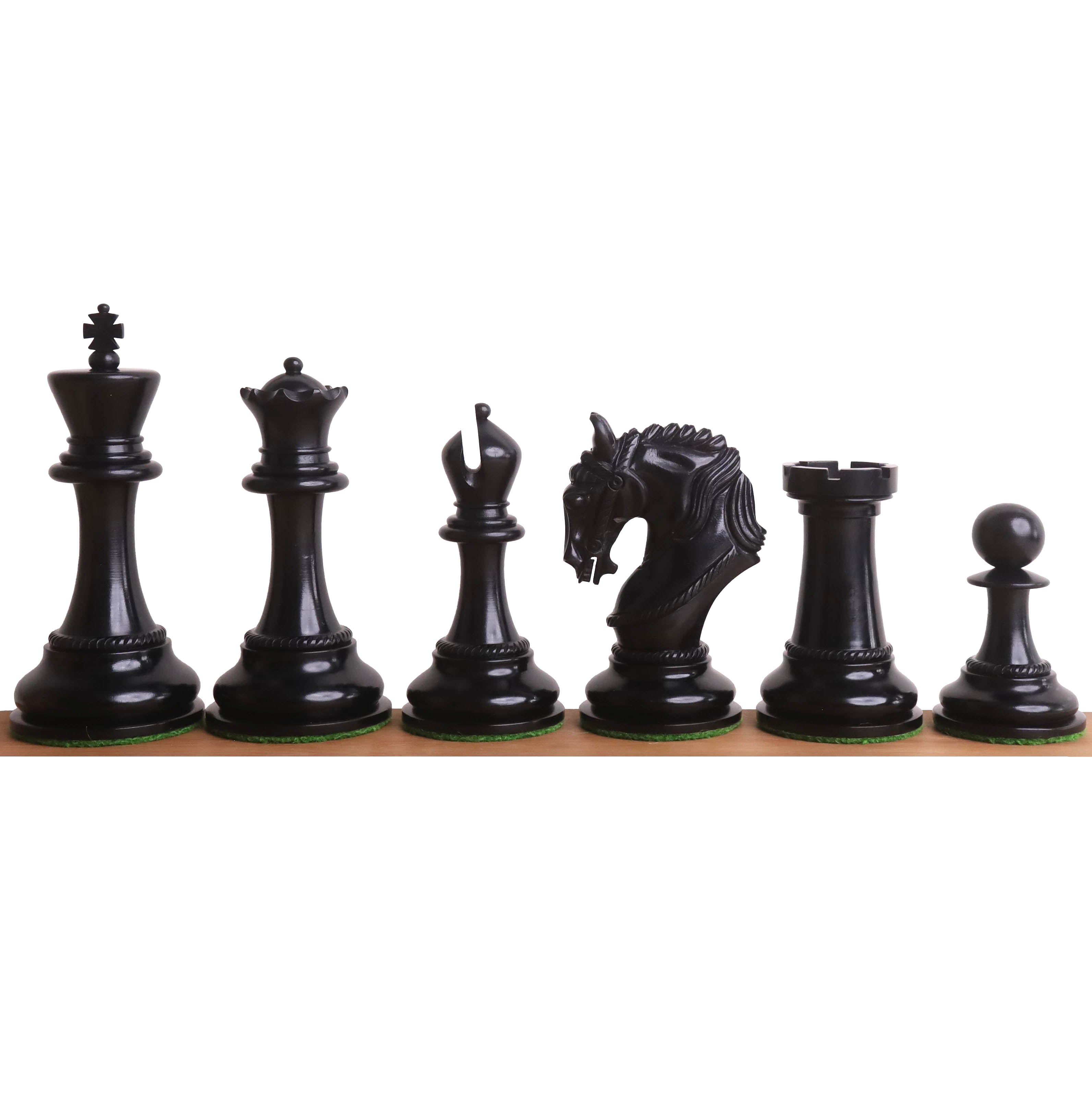 Imperator Staunton chess pieces in ebony, 108mm king