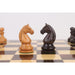 Rosewood and Antiqued Boxwood chessmen with a 39mm king base