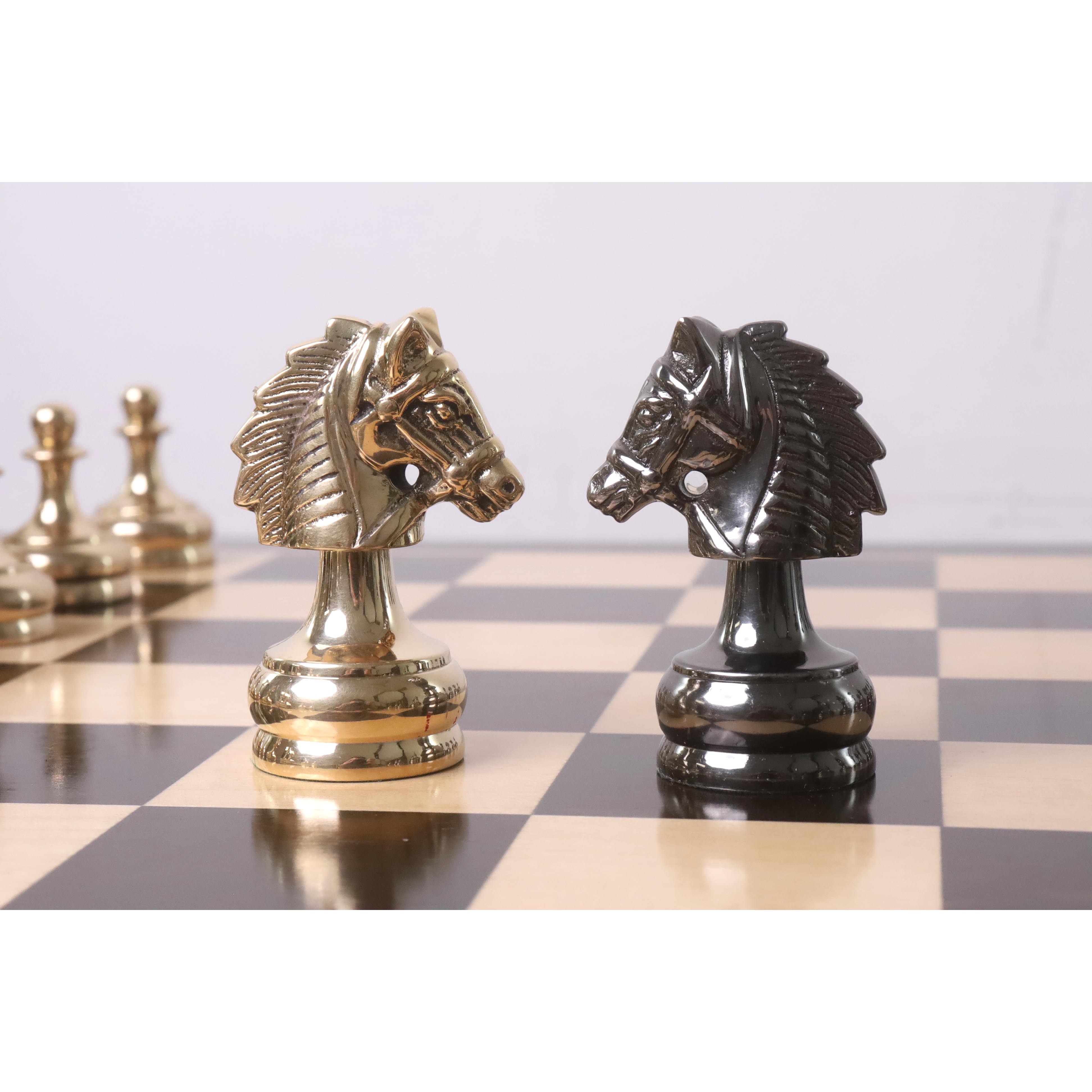 Metallic Grey and Gold chessmen at 2,300 grams complete