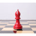 34 piece chessmen set in Red Painted Boxwood and White Painted Boxwood