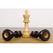 Ebonised Boxwood and Boxwood chessmen sized for 38 to 45 mm squares