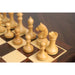 Mahogany Stained Boxwood and Boxwood chessmen with a 39mm king base