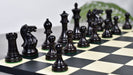 Knight carving detail on the Pro Tournament Staunton chess pieces in ebonised and boxwood
