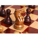 Mahogany Stained Boxwood and Distress Antiqued Boxwood chessmen sized for 55 to 60 mm squares