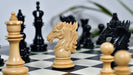 Knight carving detail on the Dragon Knight Series chess pieces in genuine ebony and boxwood