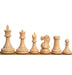 Ebonised Boxwood chessmen at 230 grams complete