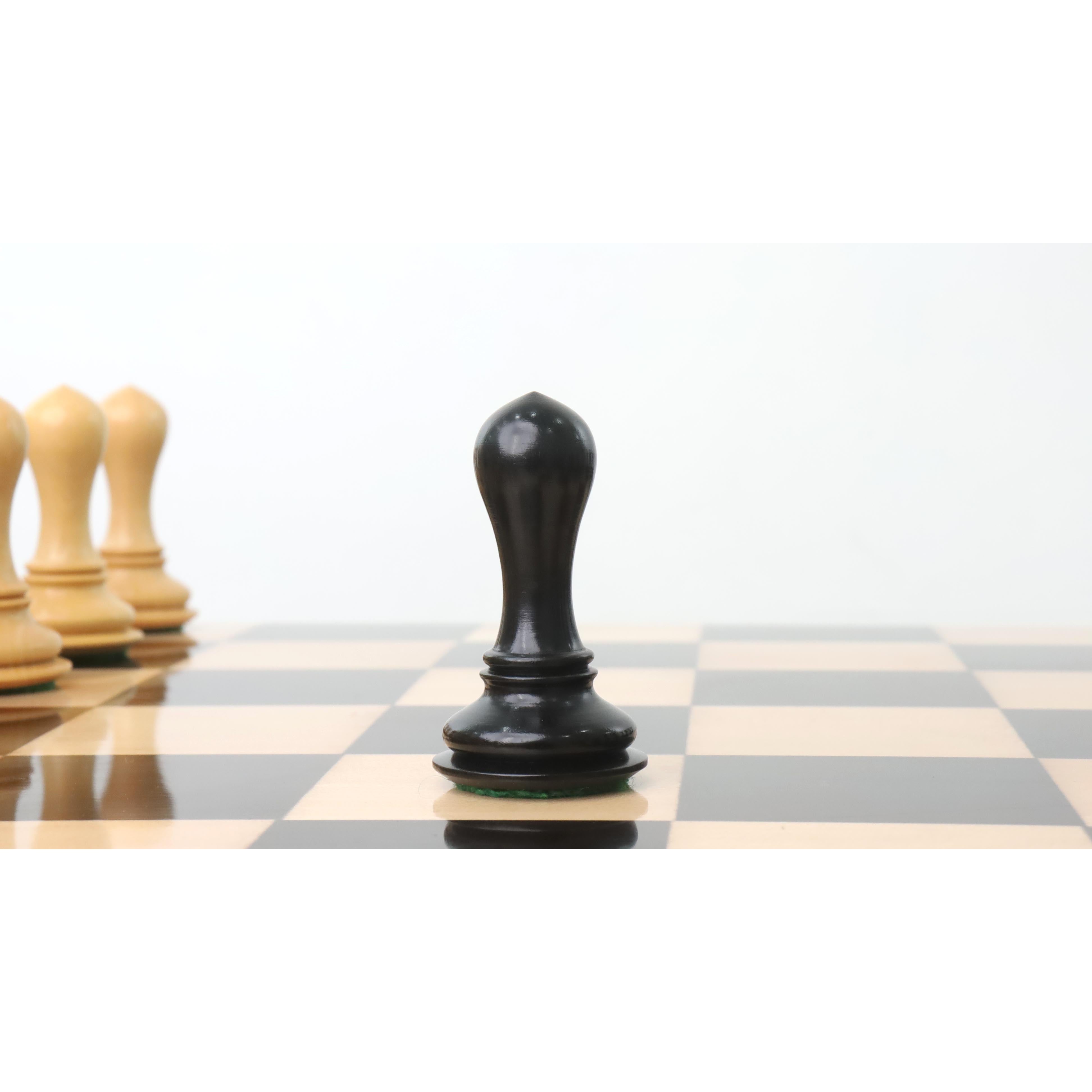 Avant Garde Staunton chess pieces in ebony wood, 117mm king