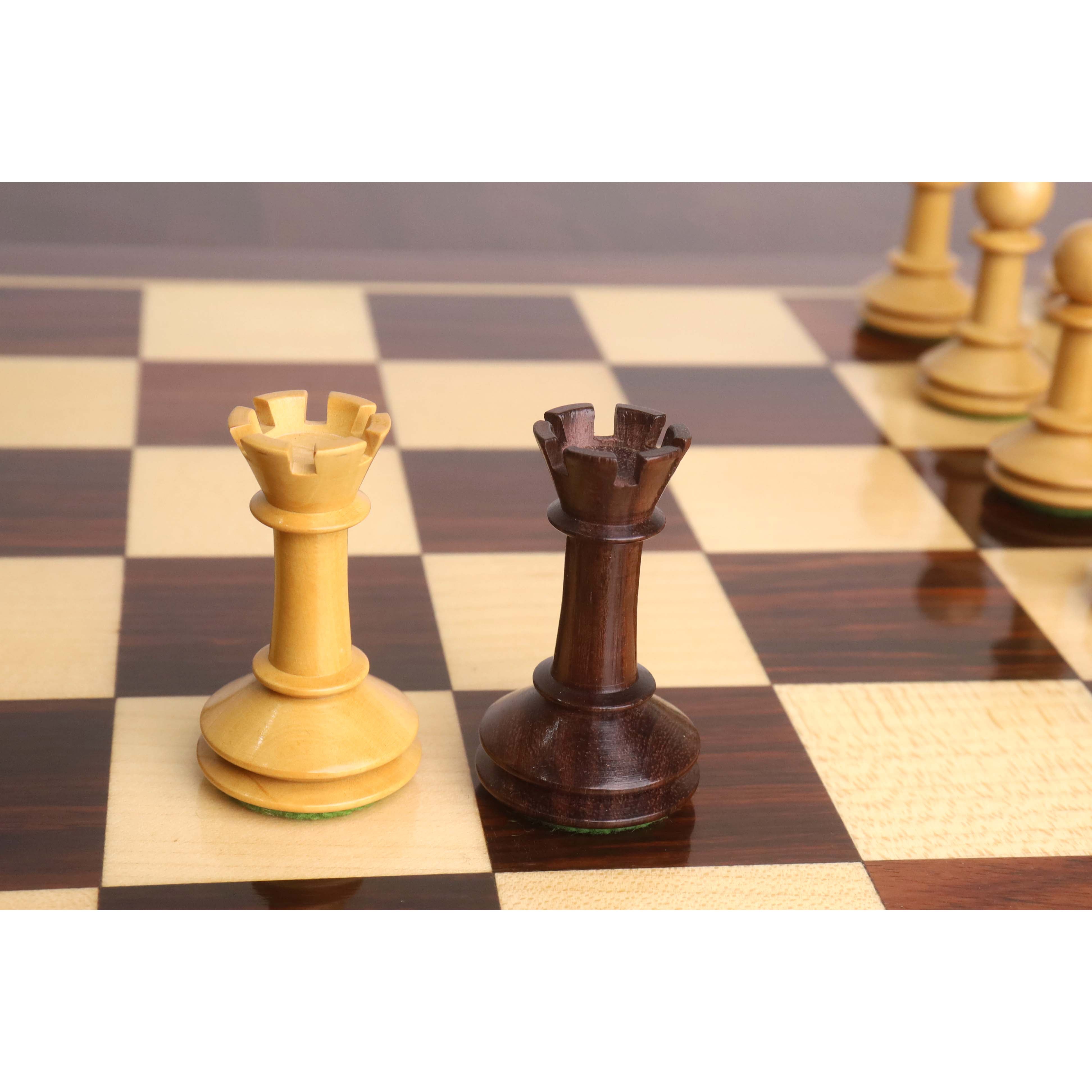 34 piece chessmen set in Rosewood and Boxwood