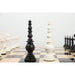 Turkish Tower Pre-Staunton chess pieces in black & white camel bone, 118mm king