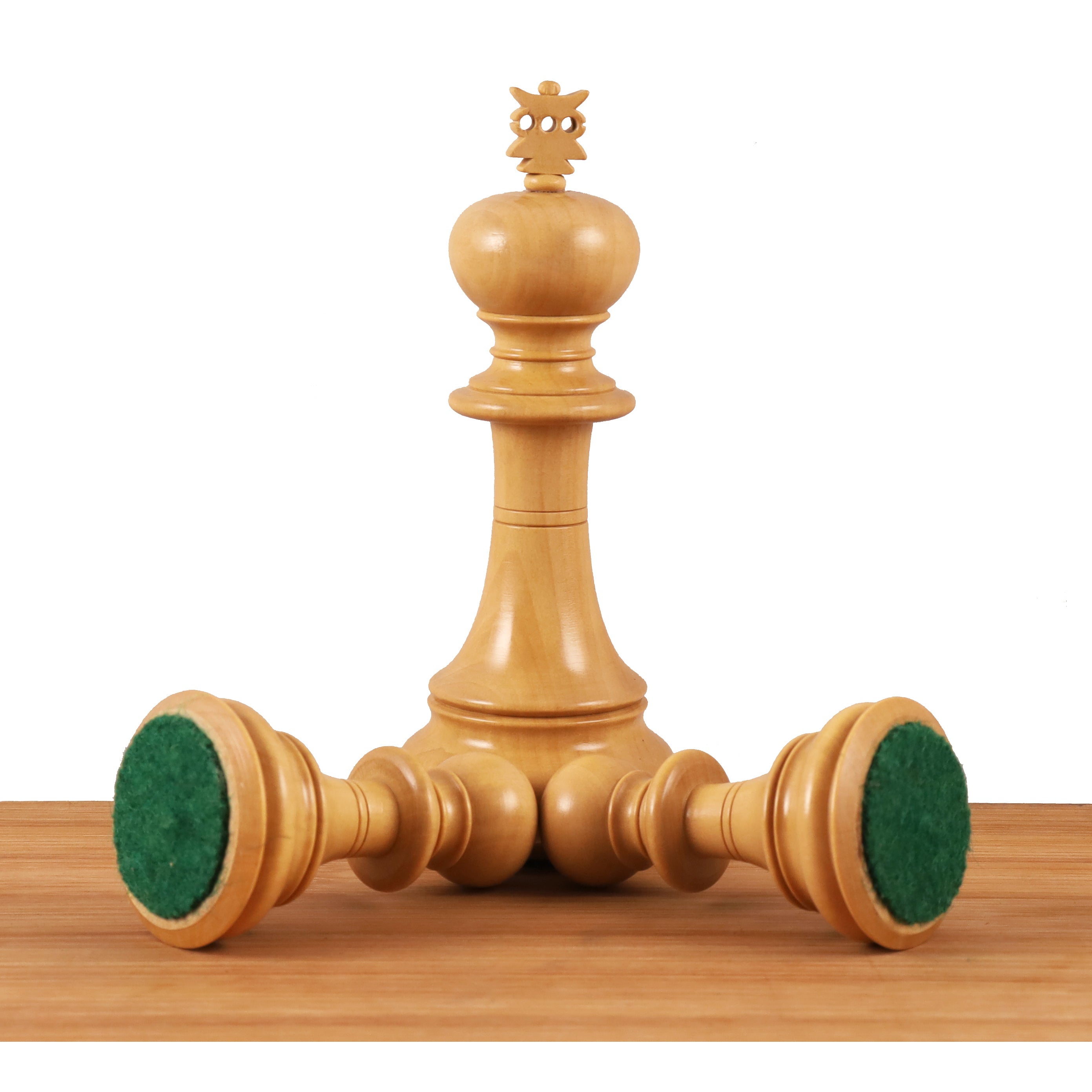 Prestige Staunton chess pieces in bud rosewood, 118mm king