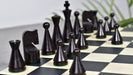 Knight carving detail on the Classic Cone Shaped chess pieces in ebonised and natural boxwood