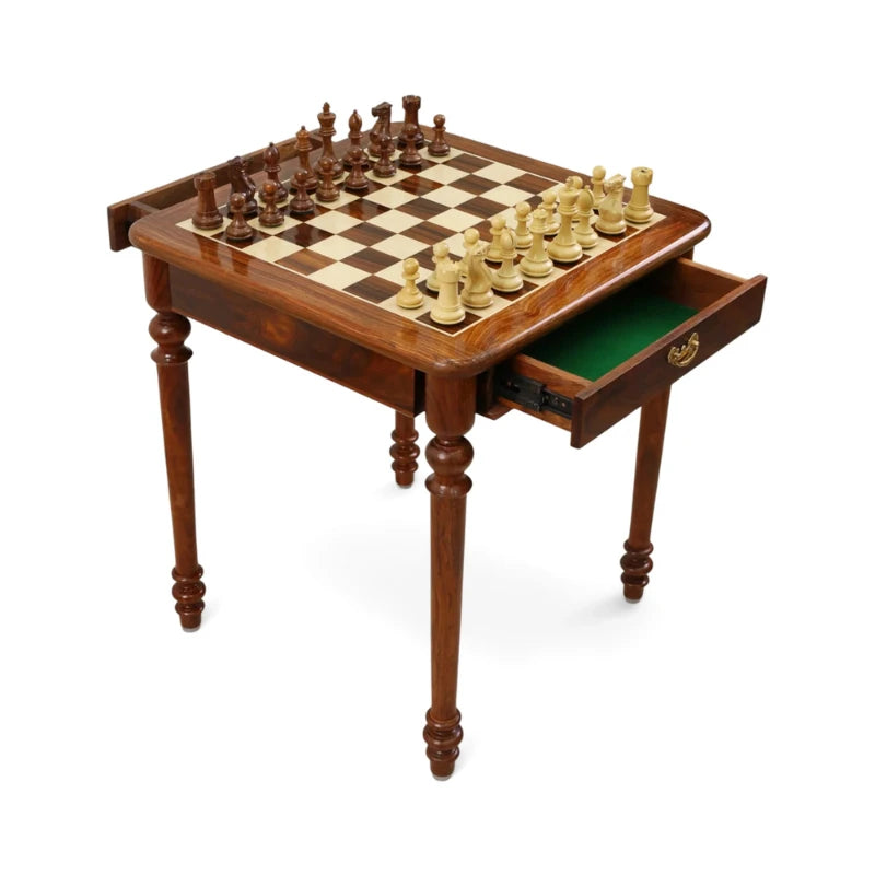 56cm Tournament Chess Table & Pieces Bundle