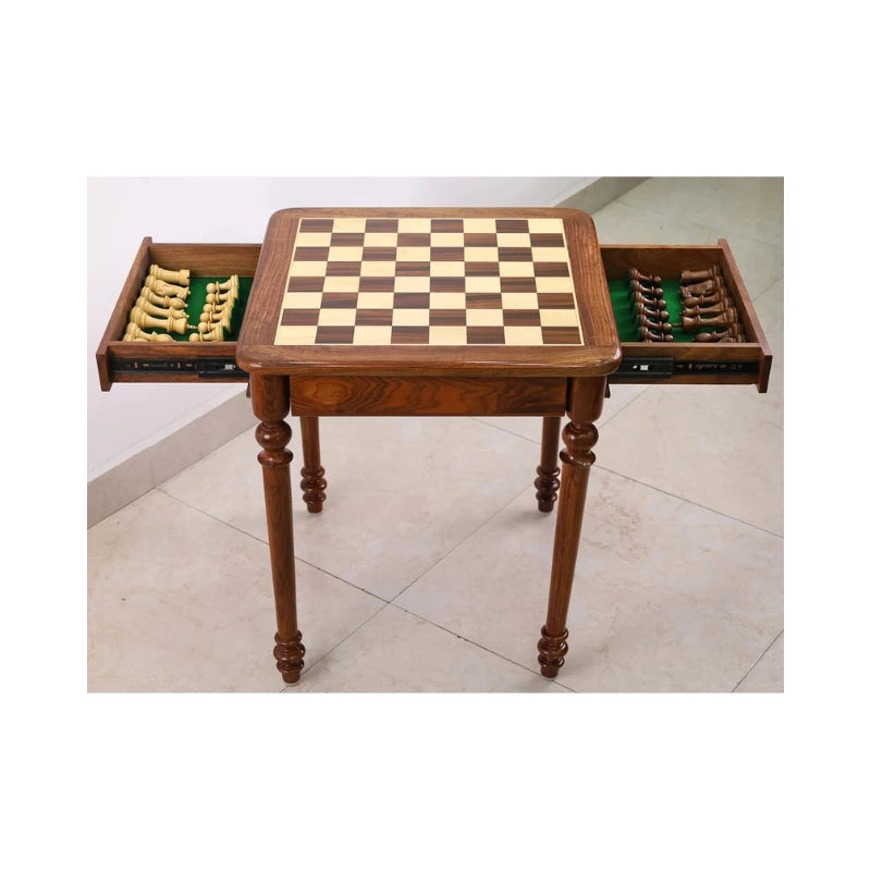 56cm Tournament Chess Table & Pieces Bundle