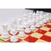 Red Lacquered Boxwood and White Lacquered Boxwood chessmen with a 49mm king base
