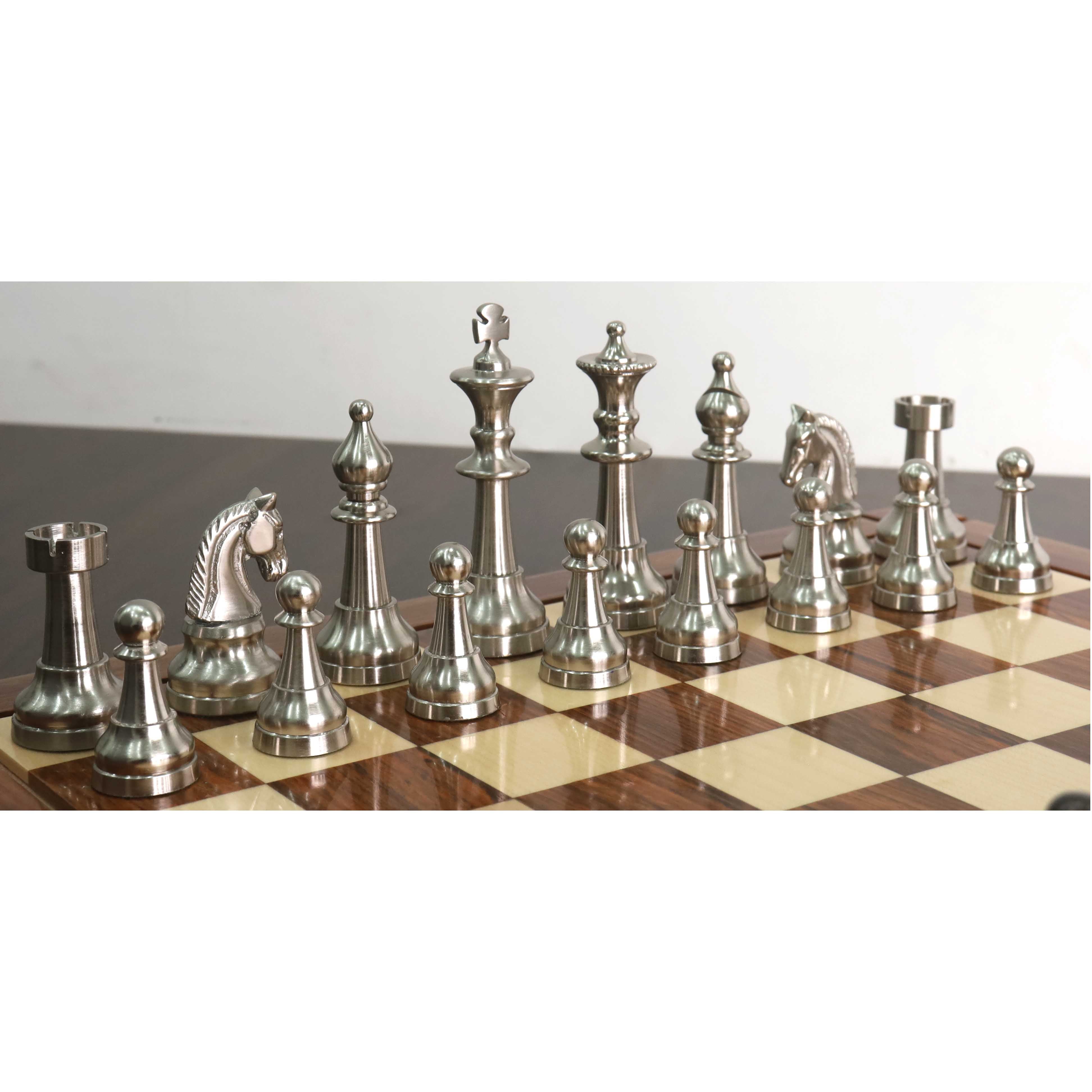 Knight and rook from the copper antiqued and silver chessmen