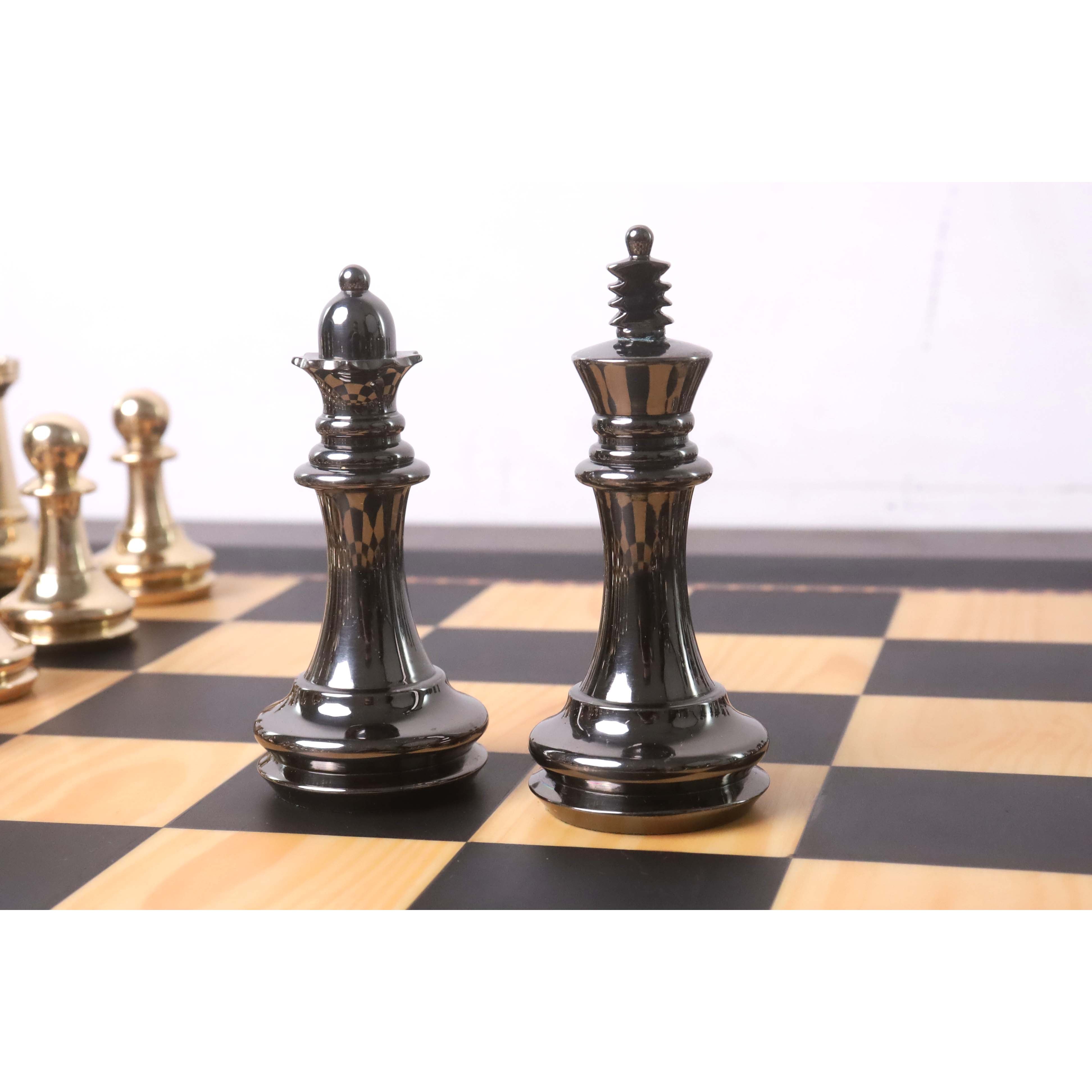 Metallic Gold and Grey chessmen at 3,400 grams complete