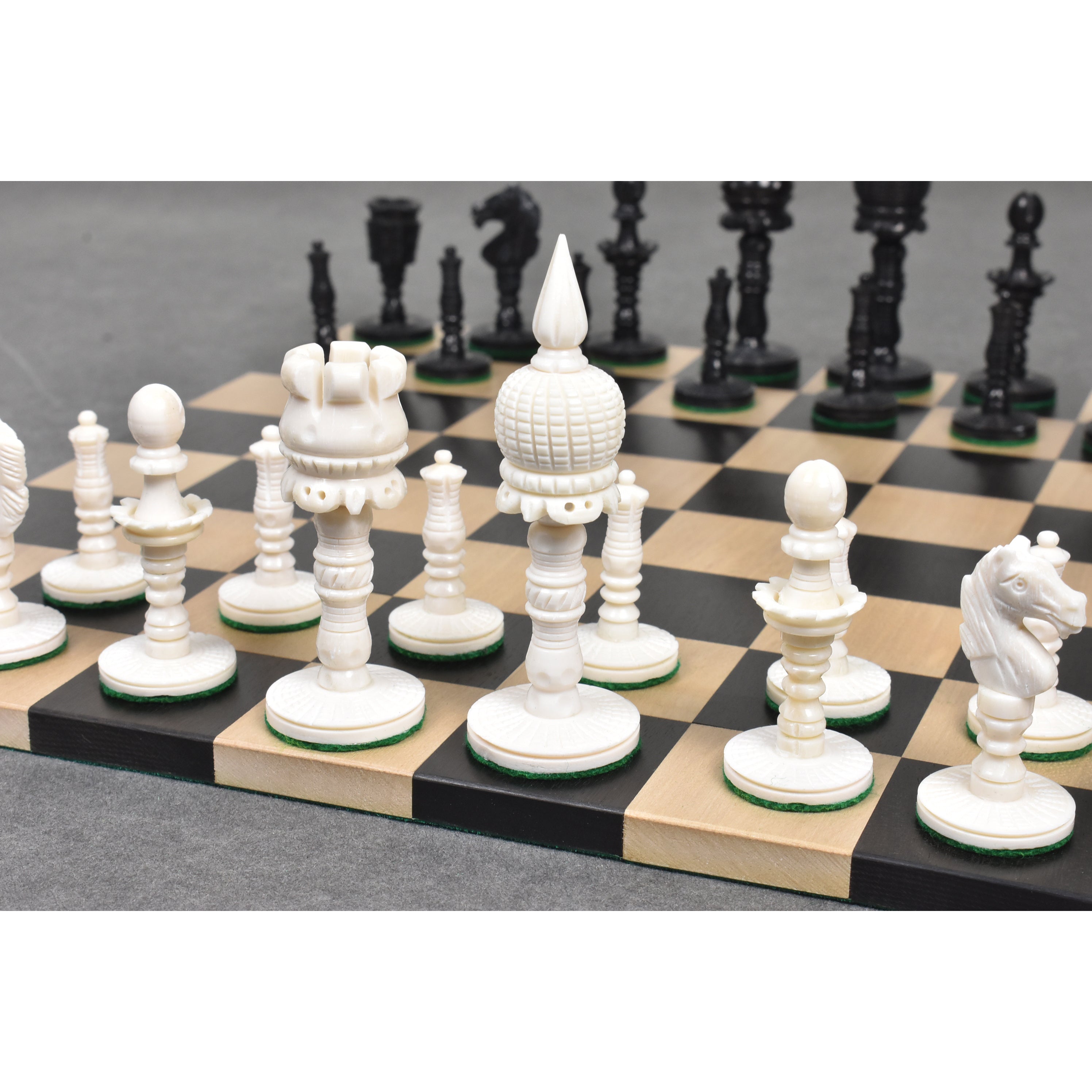 English Series Pre-Staunton Camel Bone 92mm Chess Pieces
