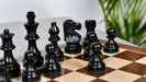 French Lardy Compact wooden chess pieces, 76mm king, Ebonised finish