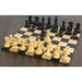 Ebonised Boxwood and Boxwood chessmen with a 29.5mm king base