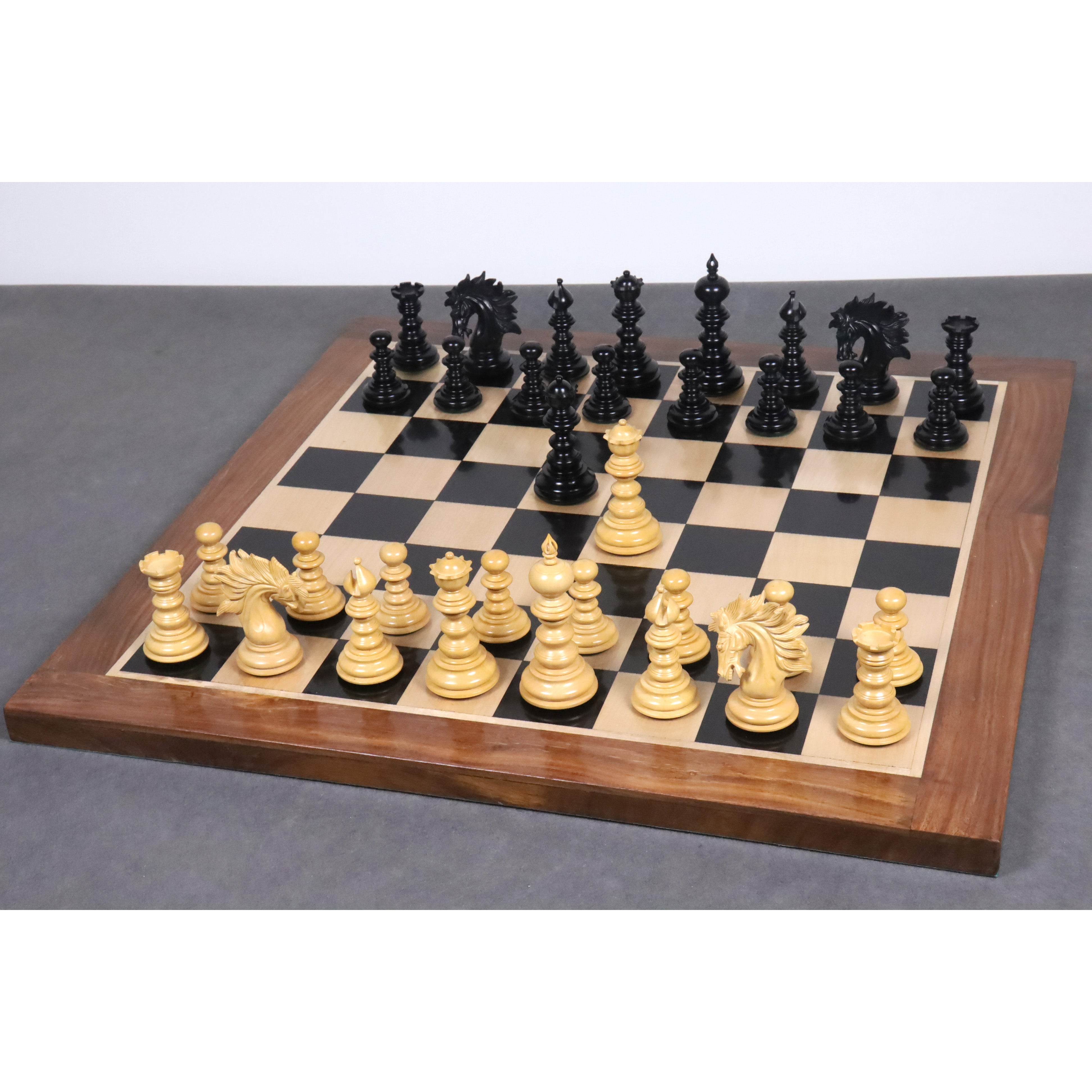 Knight and rook from the ebony wood chessmen