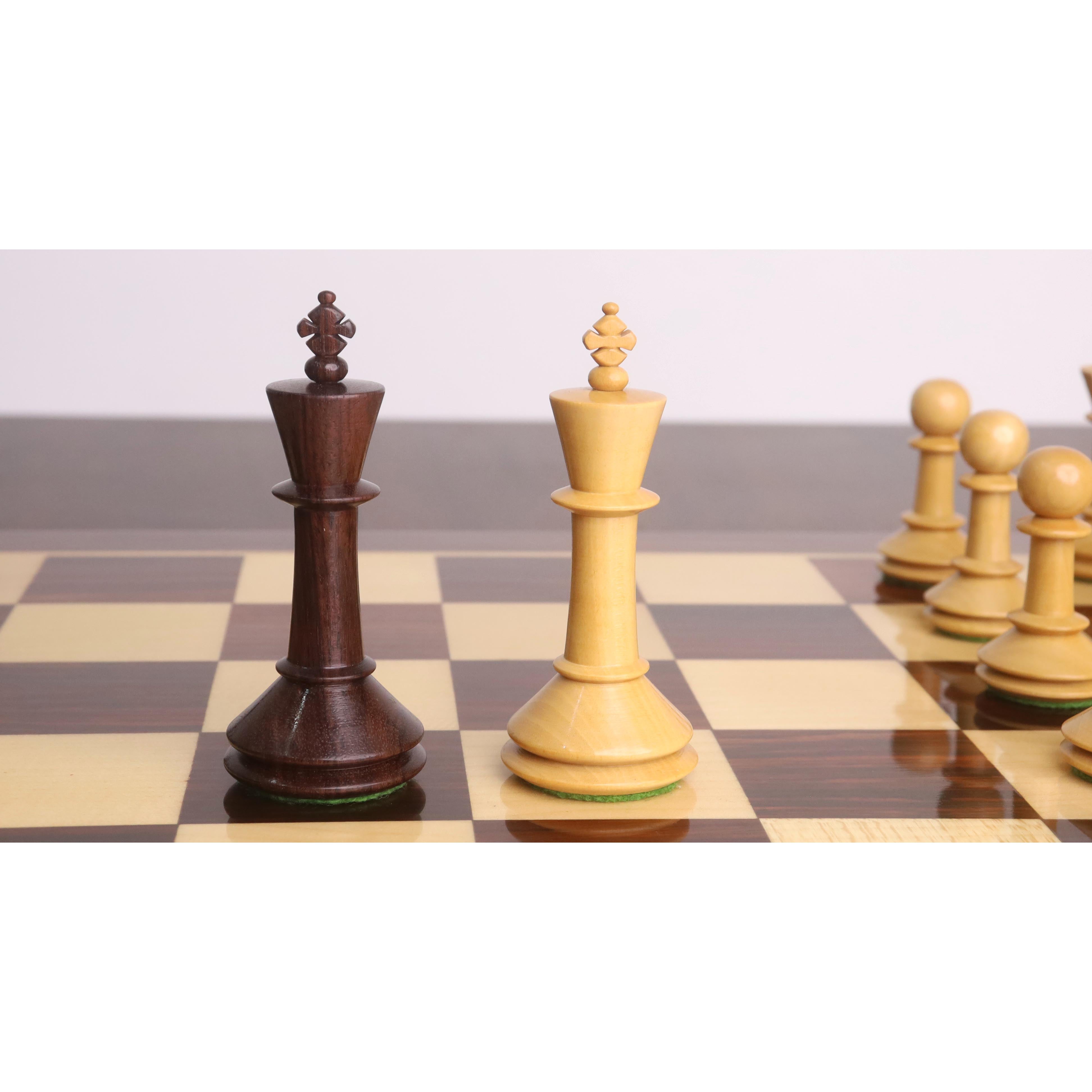 Rosewood and Boxwood chessmen sized for 50 to 55 mm squares
