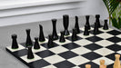 Minimalist Midnight wooden chess pieces, 85mm king, Ebonised finish