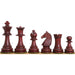 Mahogany Stained Boxwood and Boxwood chessmen at 1,033 grams complete