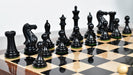 Full 34 piece Dominator Staunton chess pieces in genuine ebony and boxwood, Sterling Chess Australia