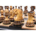Black Lacquered Burnt Boxwood and White Lacquered Burnt Boxwood chessmen with a 49mm king base