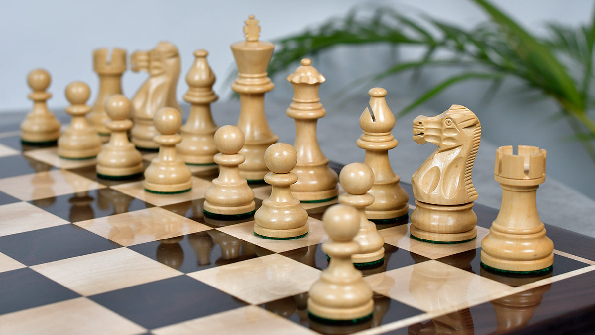Smokey Staunton wooden chess pieces, 97mm king, Rosewood finish