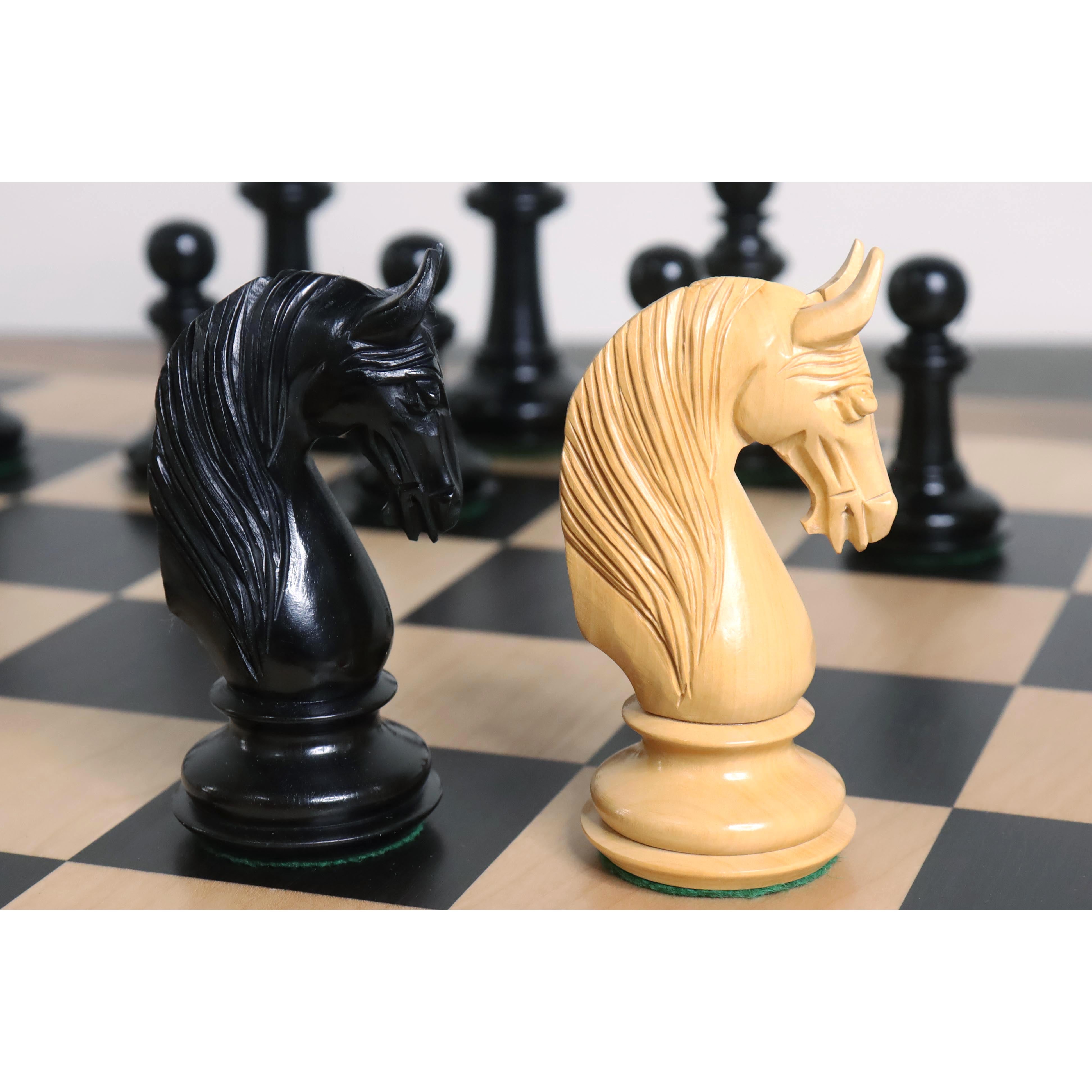 Bath Staunton chess pieces in ebony, 118mm king