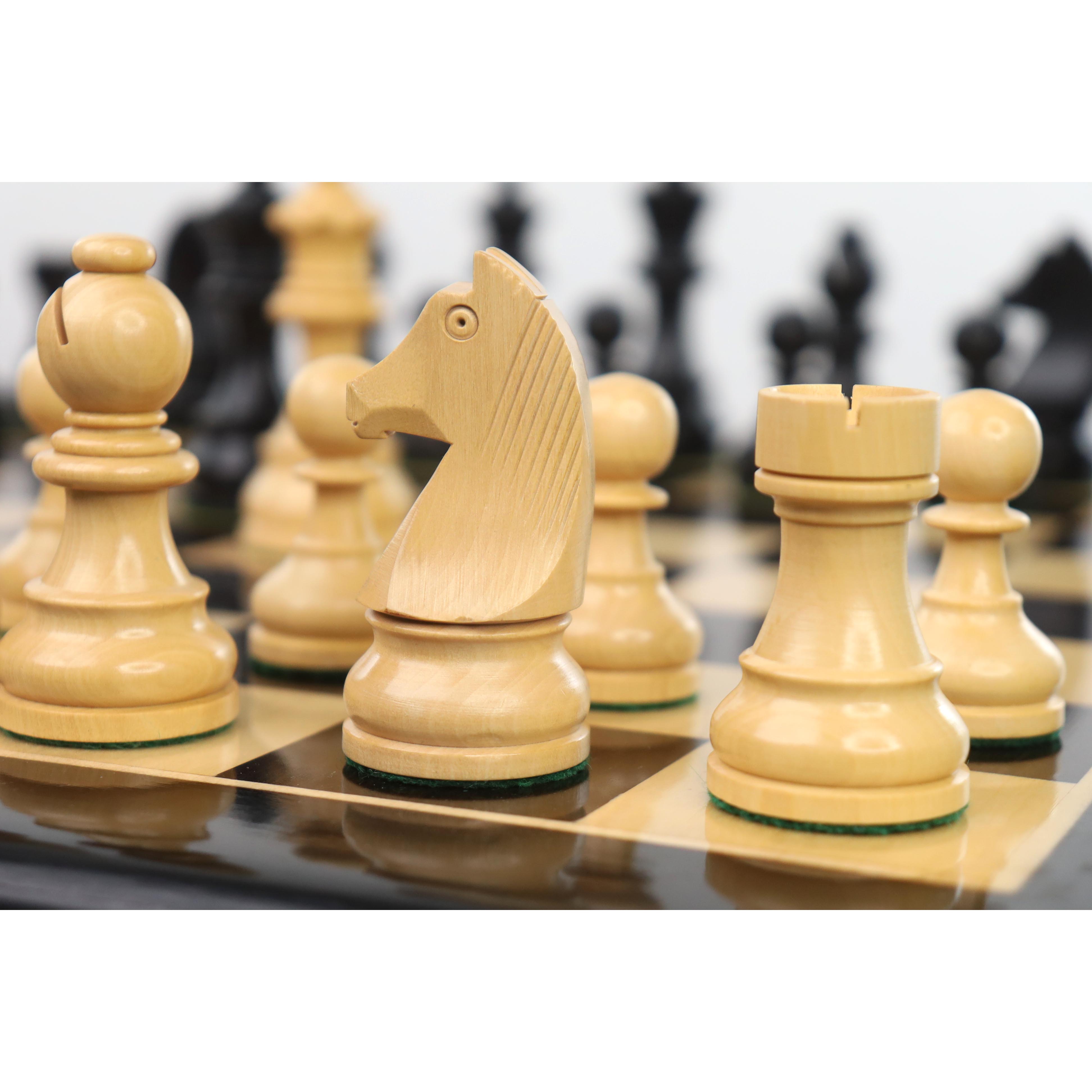 Knight and rook from the ebonised boxwood chessmen
